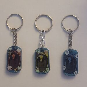 Set of Three Illustrated Keychains